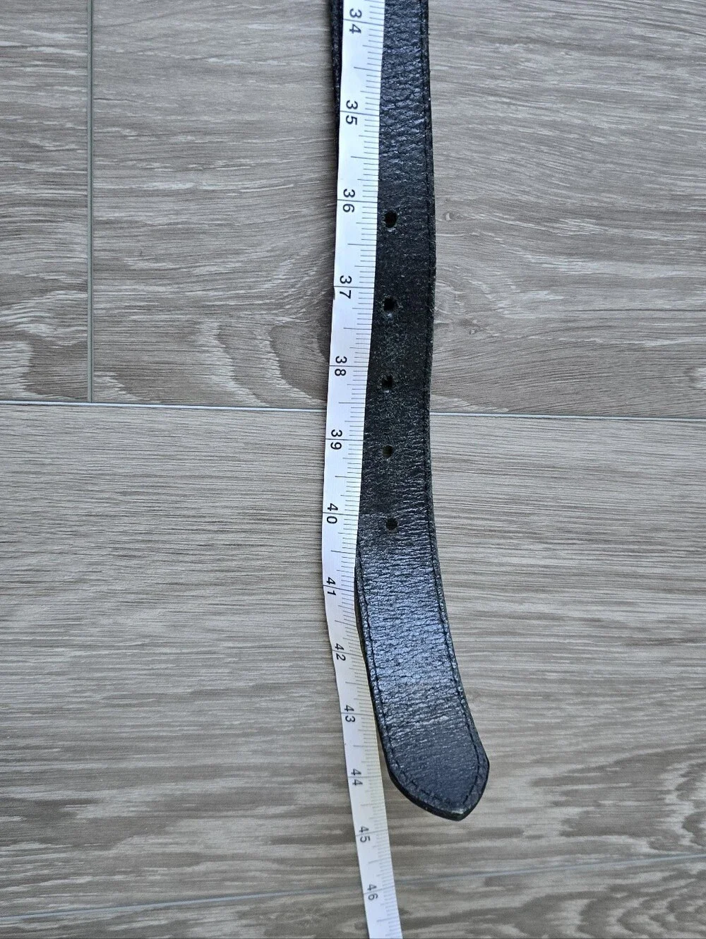 L.L. Bean Black Full Grain Leather Belt Made in England Brass Buckle Size 38